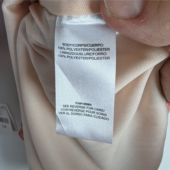 Julia Jordan Pink Floral V-Neck 3/4‎ Sleeve Cut-Out Midi Dress Size 12 NWT - Picture 13 of 14